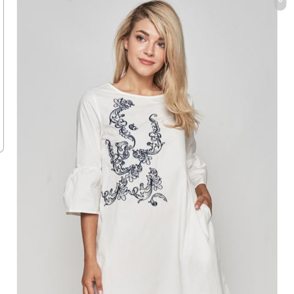Chic Cotton Embroidered Dress